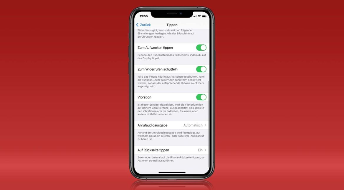 Die Einstellungen auf einem iPhone.