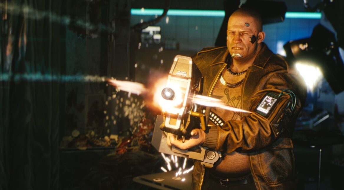 Screenshot von einer Waffe aus Cyberpunk 2077