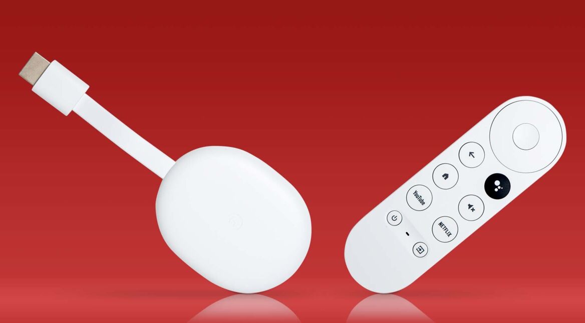 Der Google Chromecast mit Fernbedienung.