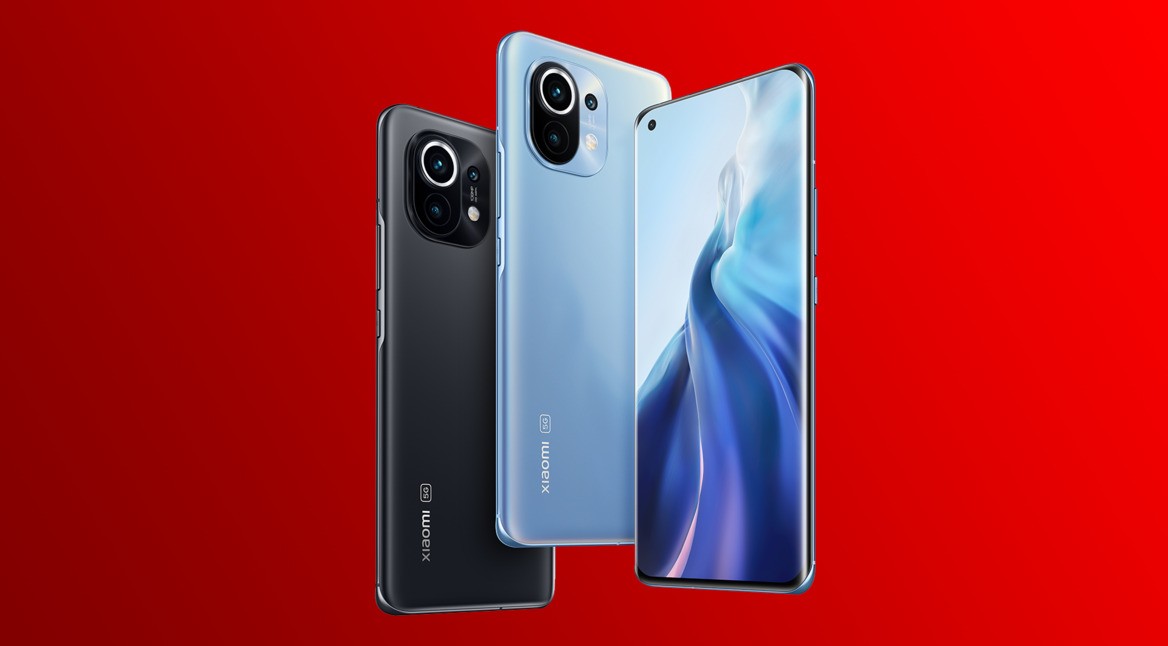 Das neue Smartphone Xiaomi Mi 11 | 5G in Horizon Blue und Midnight Gray.