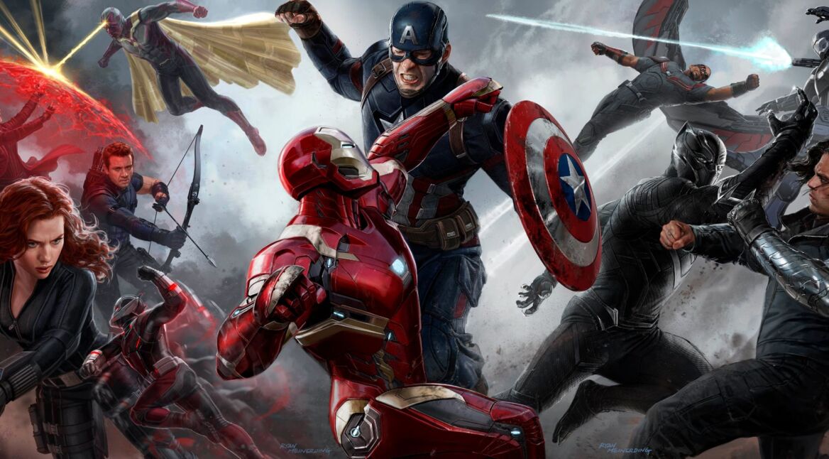 Marvel Superhelden Iron Man, Captain America, Black Widow