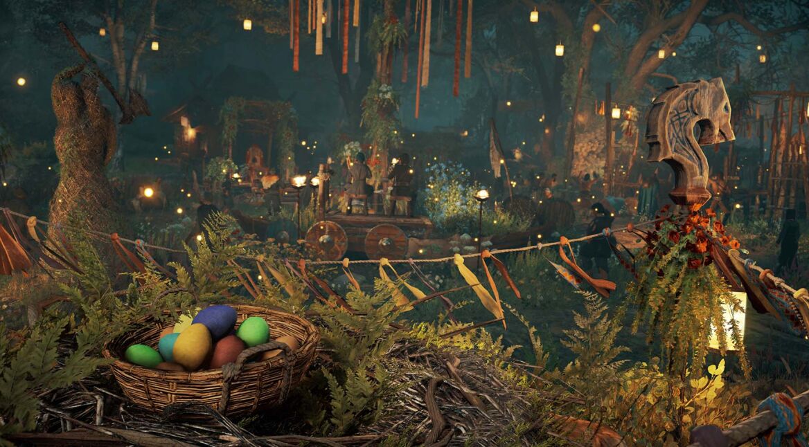 Eierkorb beim Ostara-Fest in Assassin's Creed: Valhalla