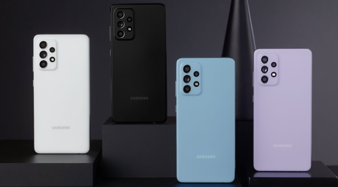 Galaxy A52 von hinten in vier Farben