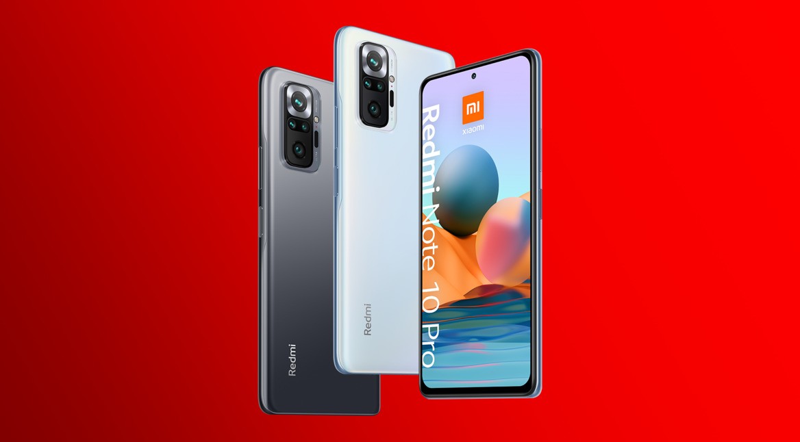 Das neue Xiaomi Redmi Note 10 Pro in Onyx Gray und Glacier Blue.