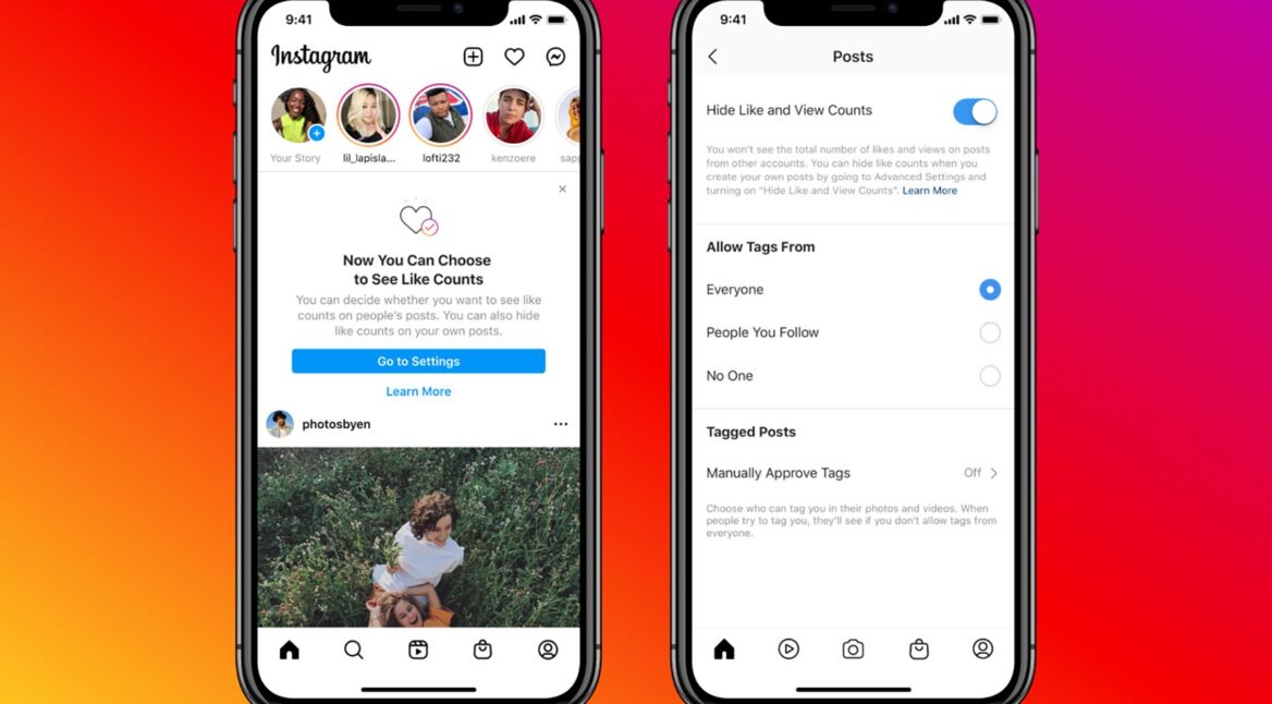 Screenshots der neuen Likes-Funktion in Instagram