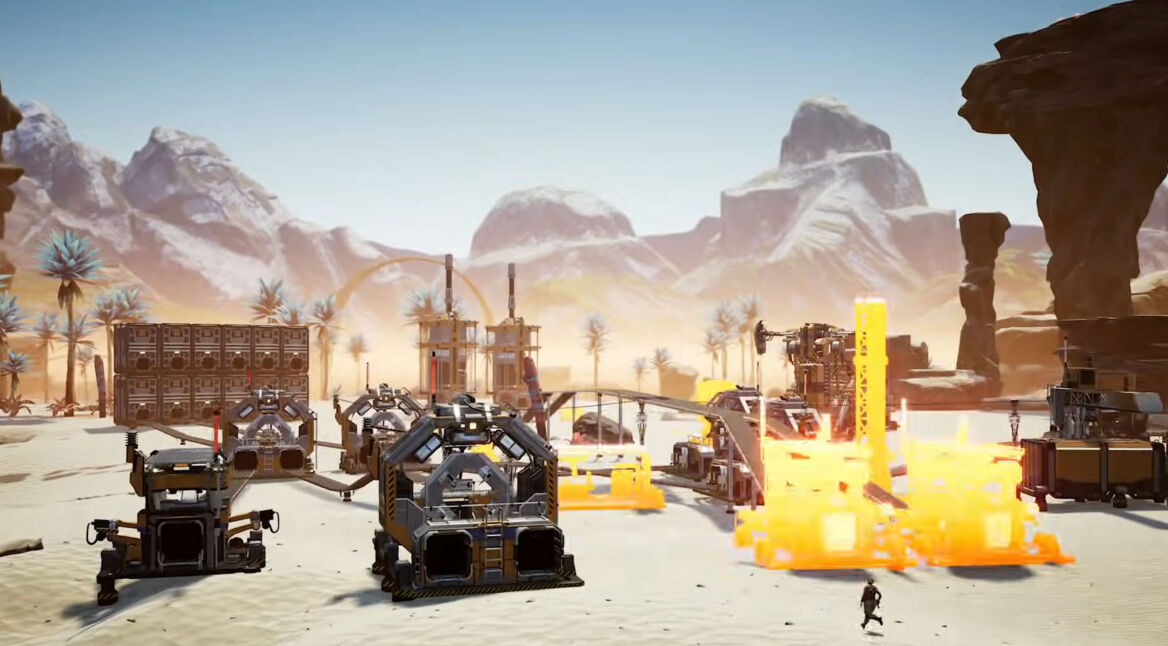 Eine Fabrik im Aufbau in Satisfactory