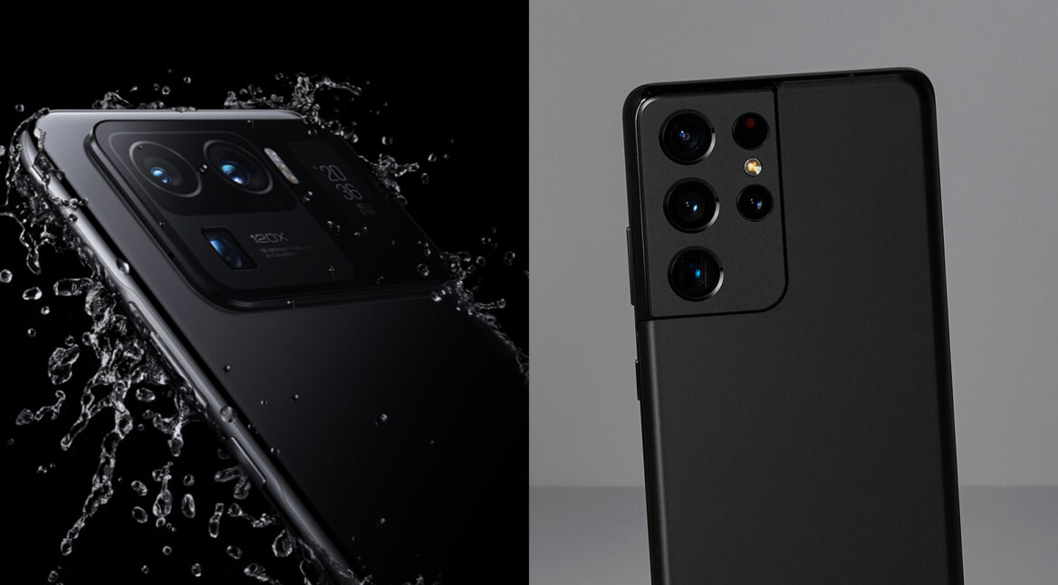 Xiaomi Mi 11 Ultra neben Galaxy S21 Ultra in Schwarz
