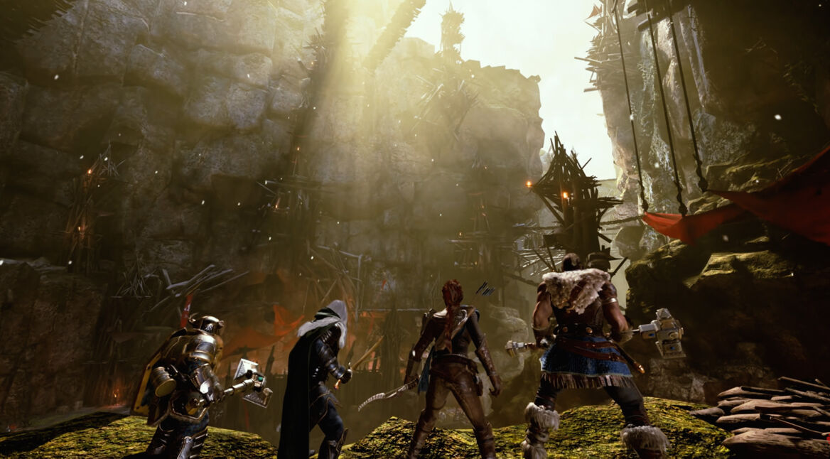 Wulfgar, Drizzt, Bruenor und Catti-brie aus Dungeons & Dragons: Dark Alliance