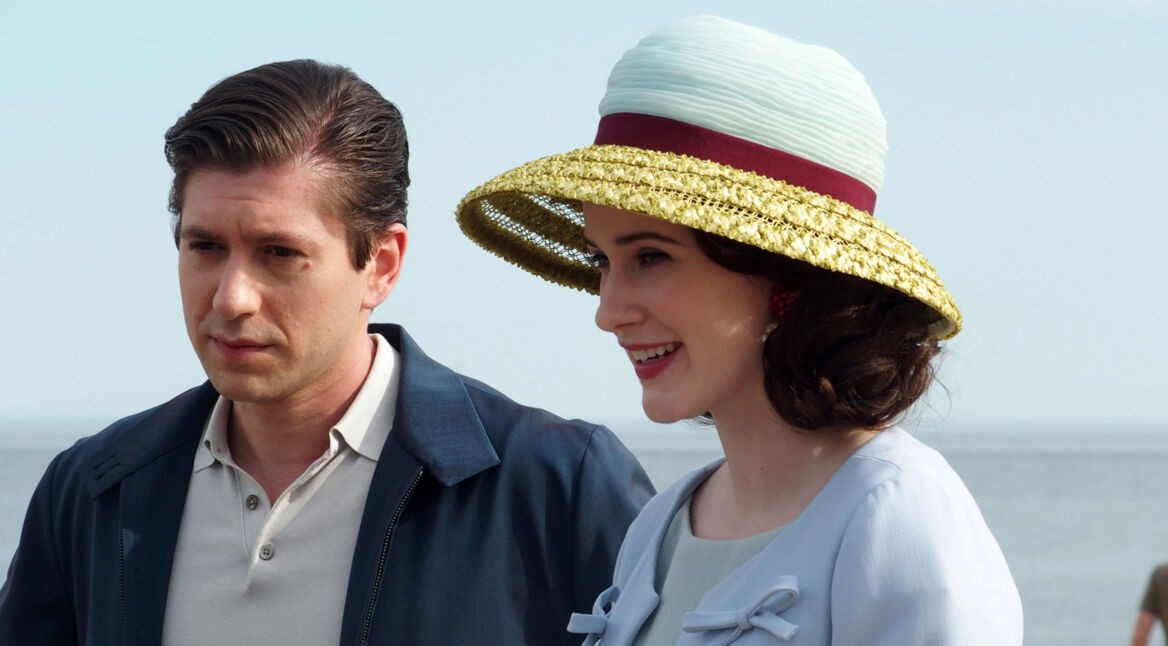 Rachel Brosnahan alias Midge bei den Dreharbeiten zu Staffel 4 von The Marvelous Mrs. Maisel