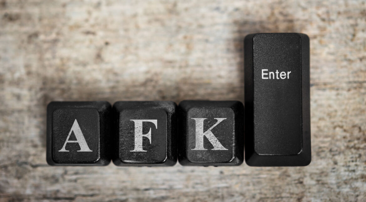 Die Buchstaben AFK auf einer Tastatur