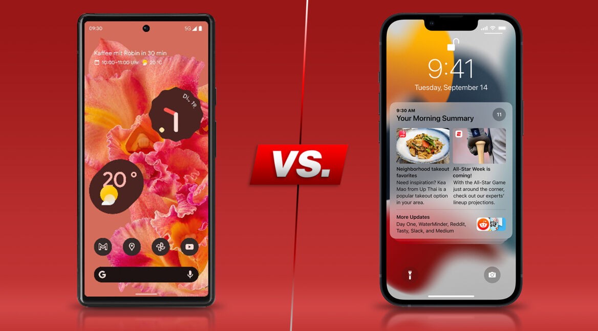 Google Pixel 6 und iPhone 13