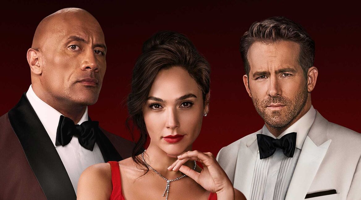Dwayne Johnson, Ryan Reynolds und Gal Gadot in Red Notice