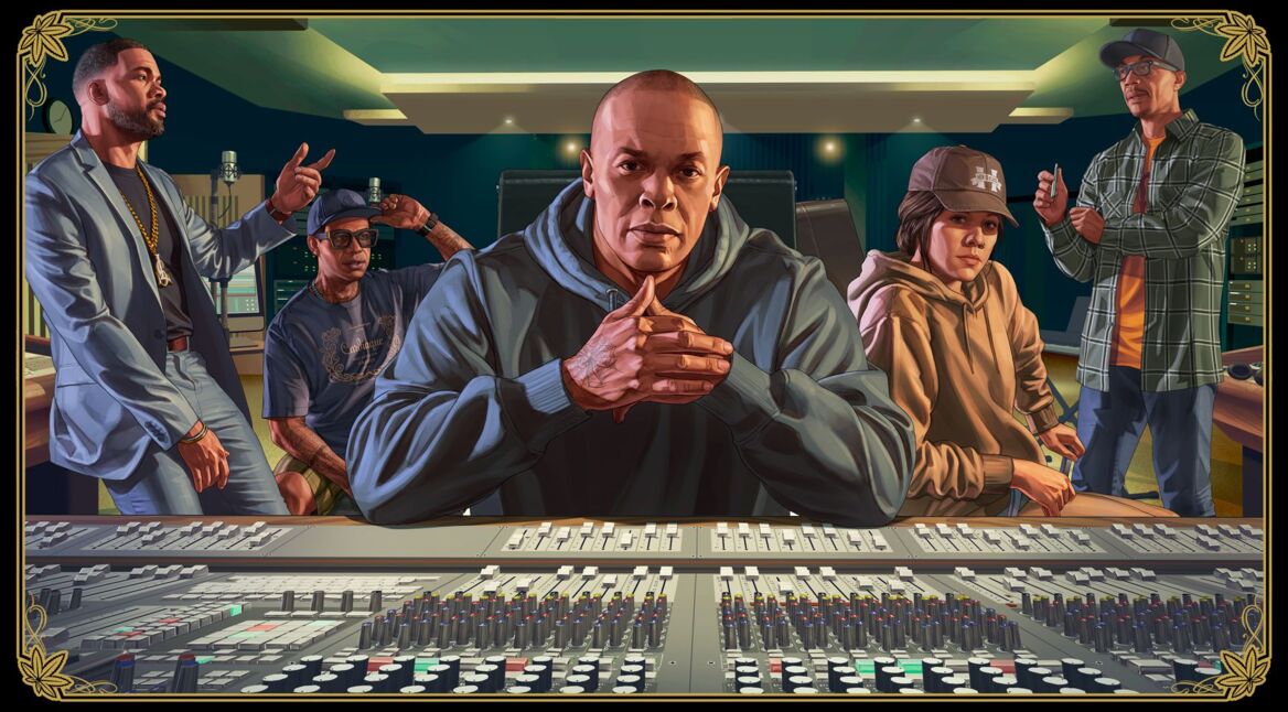 Dr. Dre am Mischpult in GTA Online.