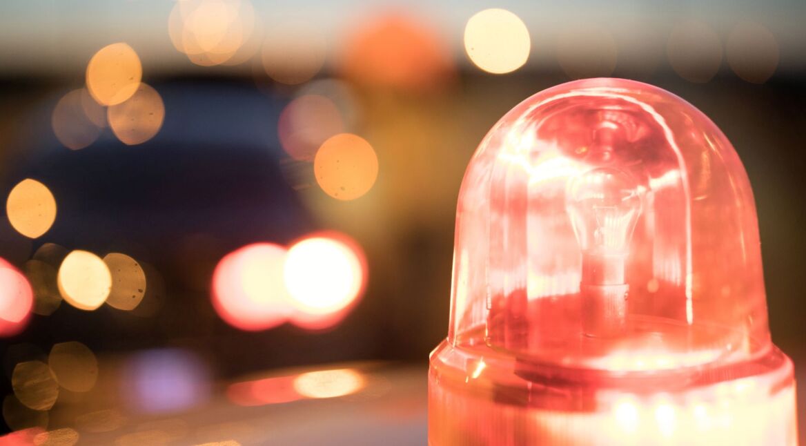 eine rote Alarmleuchte