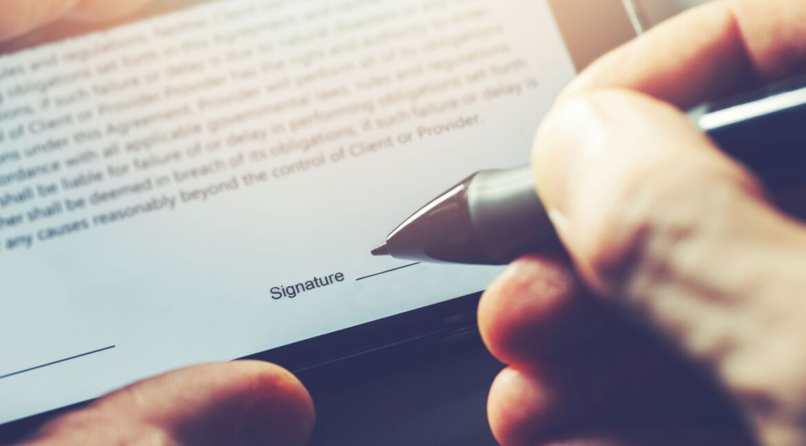 Digitale Unterschrift am Handy erstellen.