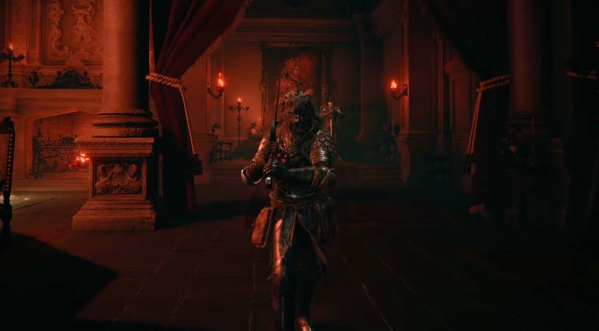 Ein Spielercharakter im Haus Vulkan in Elden Ring