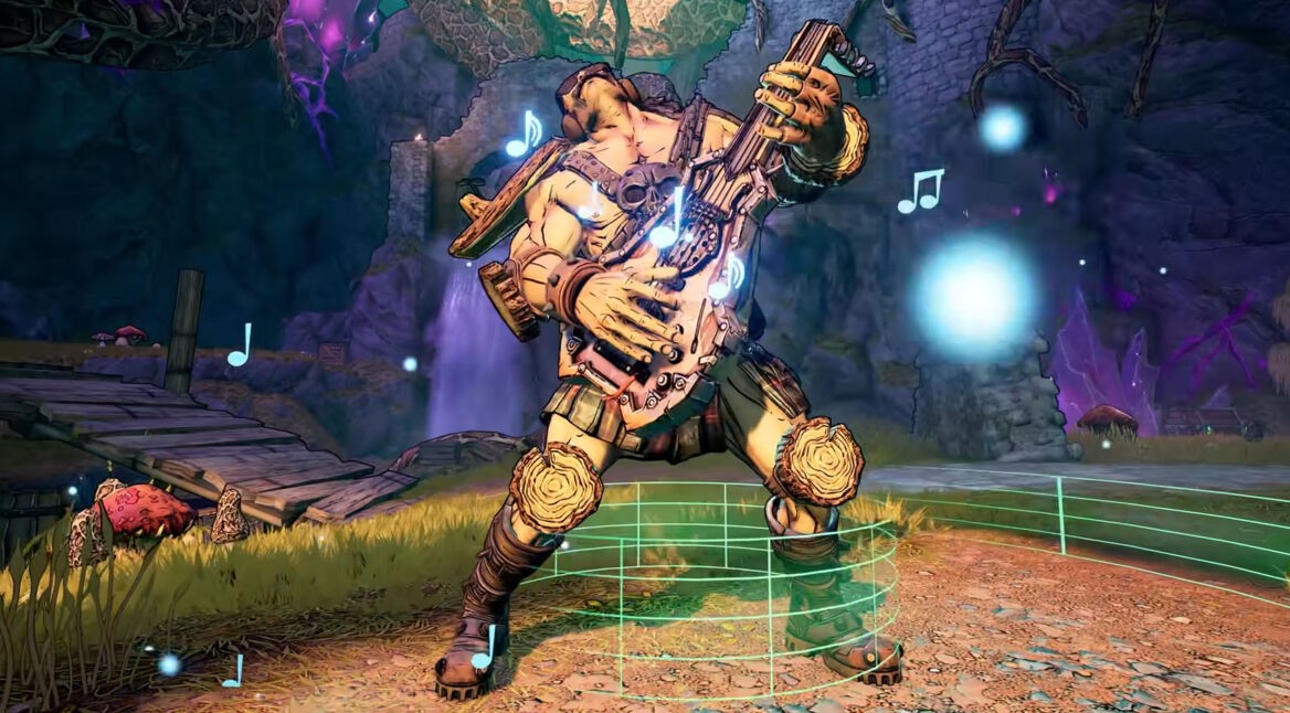 Ein Charakter spielt Laute in Tiny Tina's Wonderlands