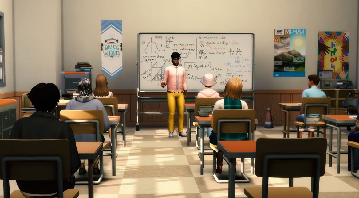 Ein Klassenzimmer im neuen Highschool-Jahre-DLC von Die Sims 4
