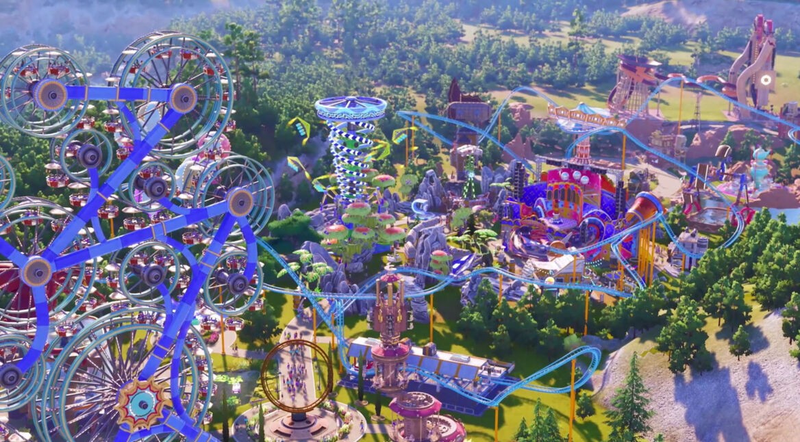 Ein Freizeitpark im Simulationsspiel Park Beyond