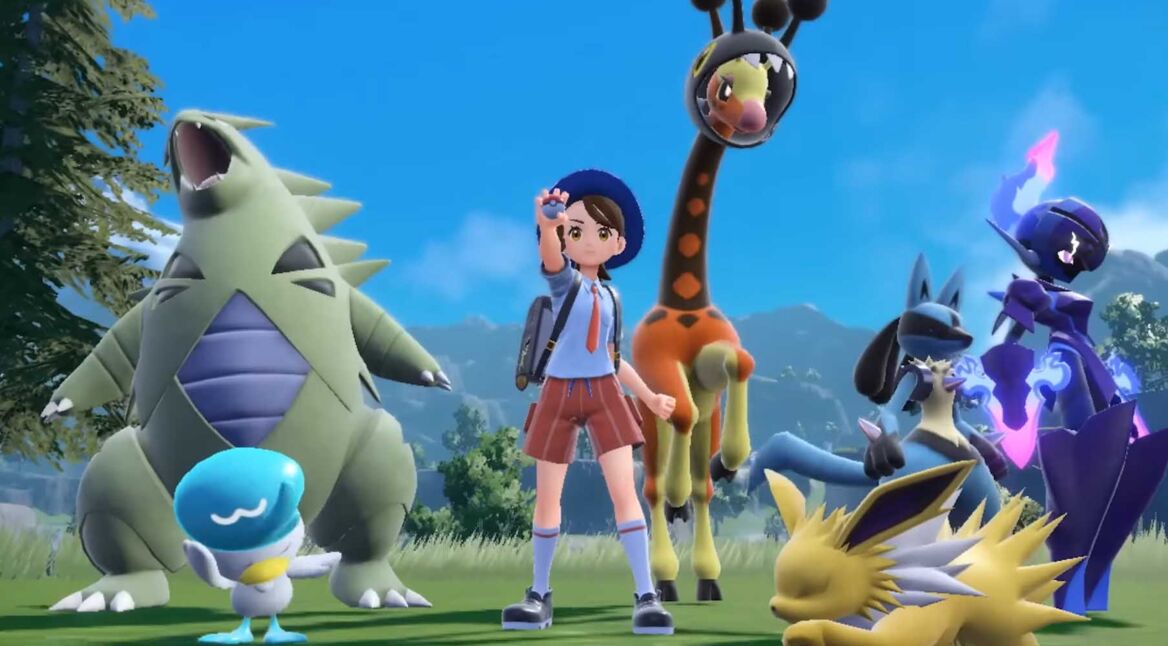 Der Protagonist und seine Pokémon in Karmesin und Purpur