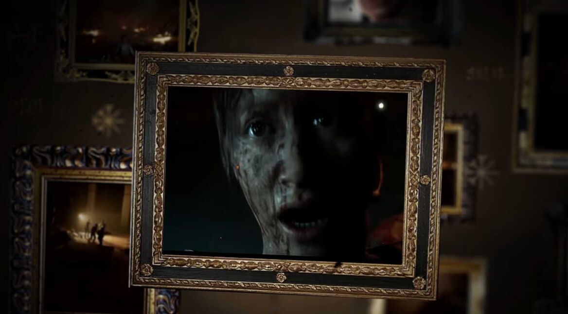 Ein gerahmtes Bild von einer überraschten Frau in The Devil in Me