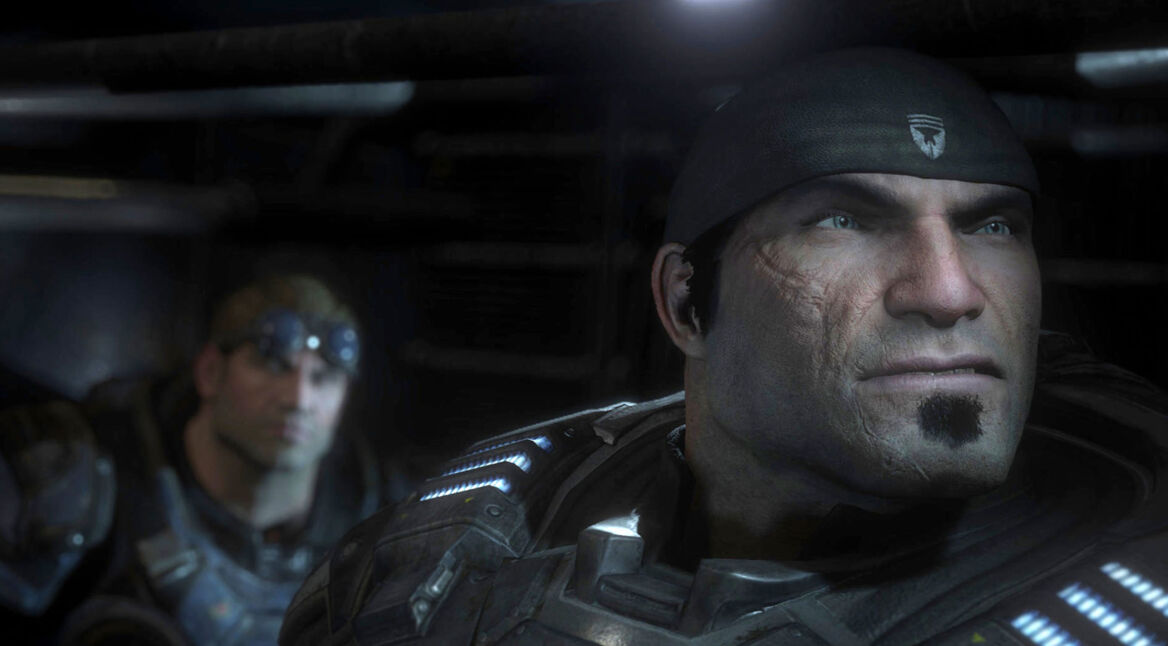 Marcus aus Gears of War schaut zur Seite