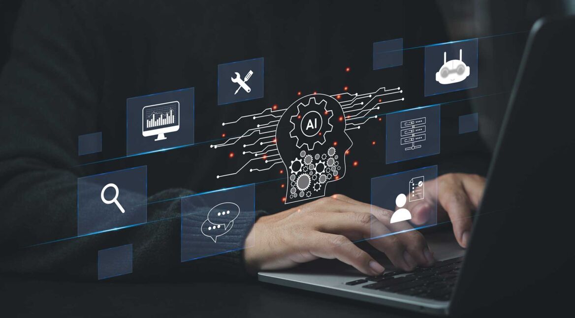 person benutzt KI-Chatbot