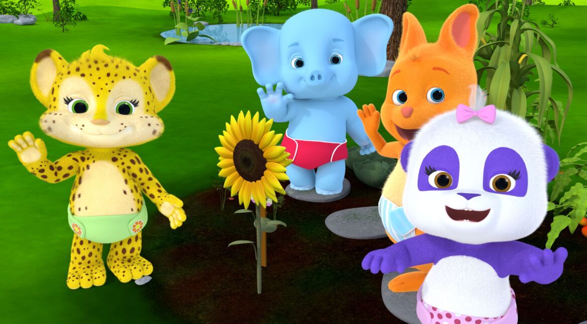 Die vier Tierbabys aus der Netflix-Kinderserie "Wortparty"