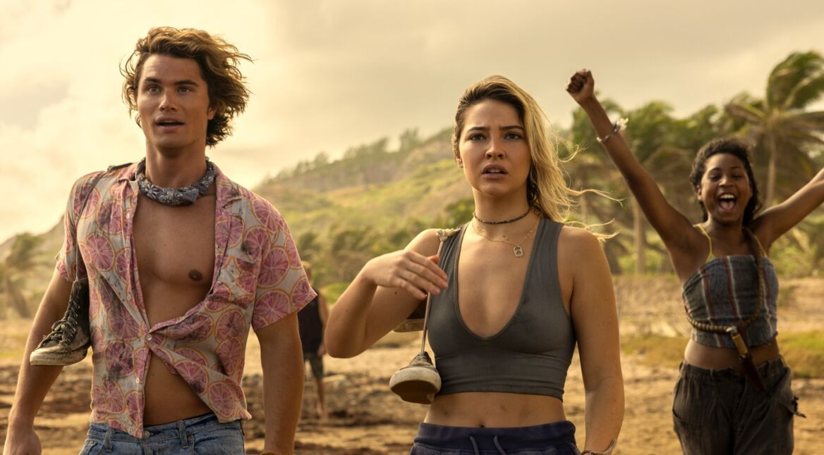 Drei Teenager am Strand