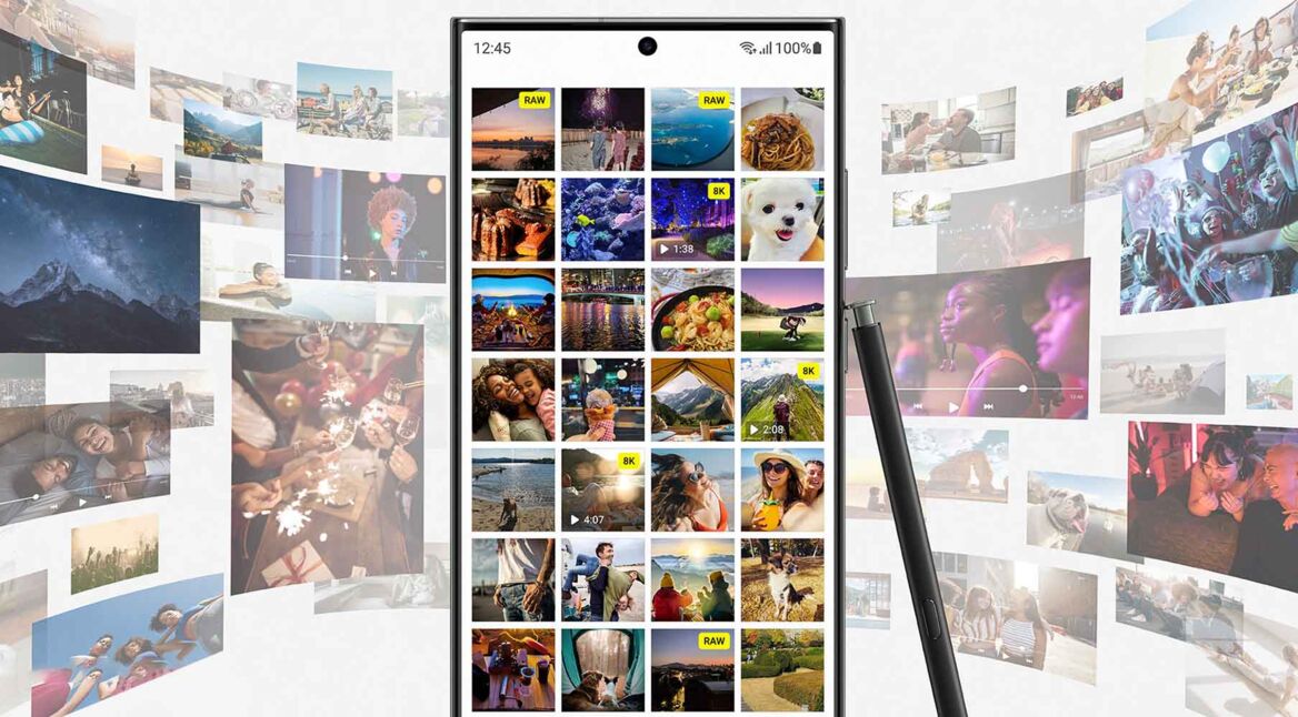 Das Samsung Galaxy S23 mit geöffneter Galerie-App