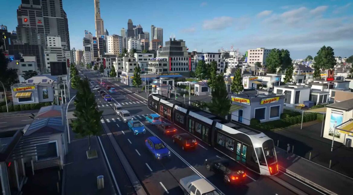 Eine weit entwickelte Stadt in Transport Fever 2