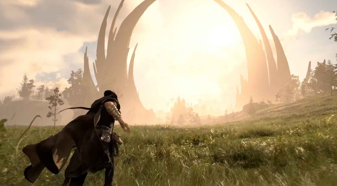 Frey auf einem weiten Feld in der Spielwelt von FORSPOKEN