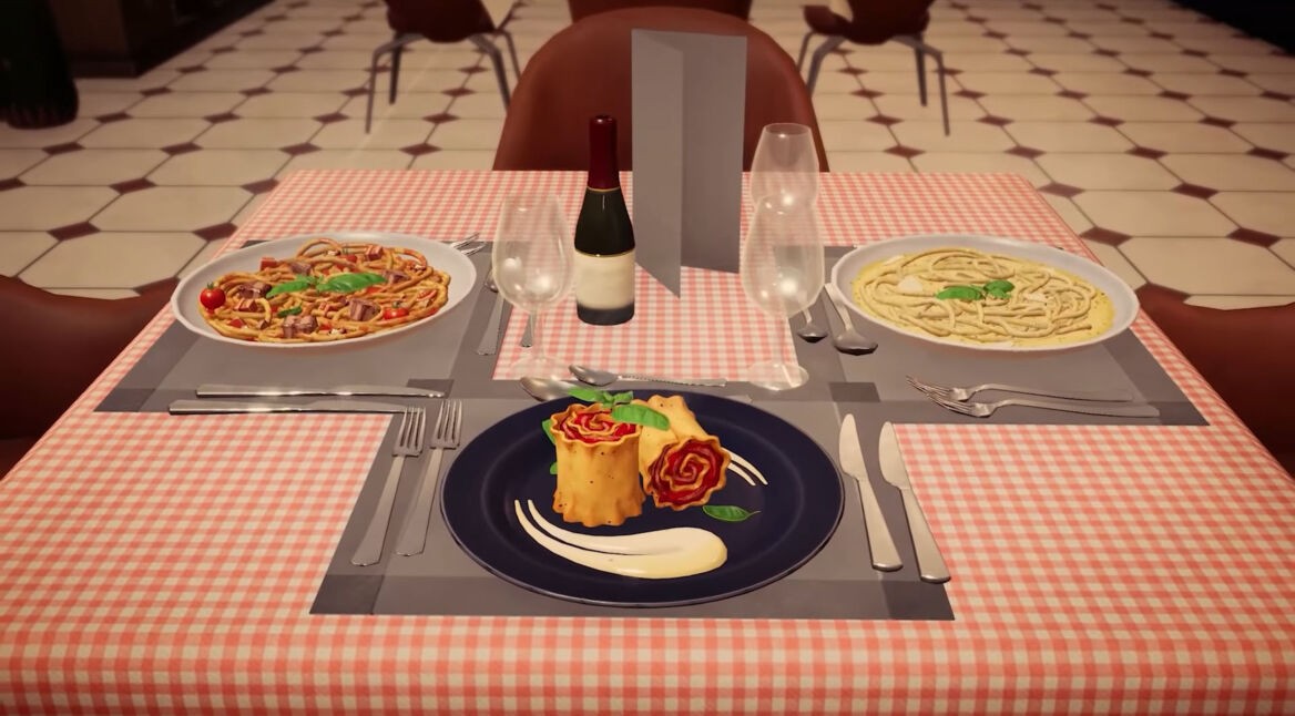 Ein gedeckter Tisch in Chef Life: A Restaurant Simulator
