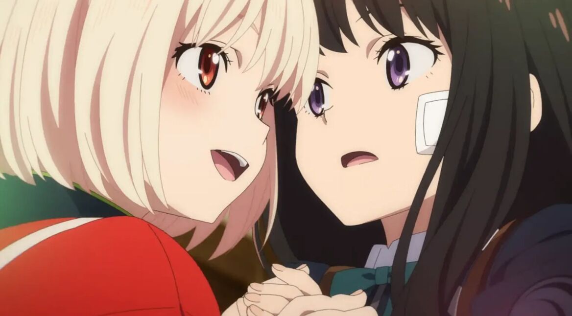 Zwei Mädchen in einem Anime