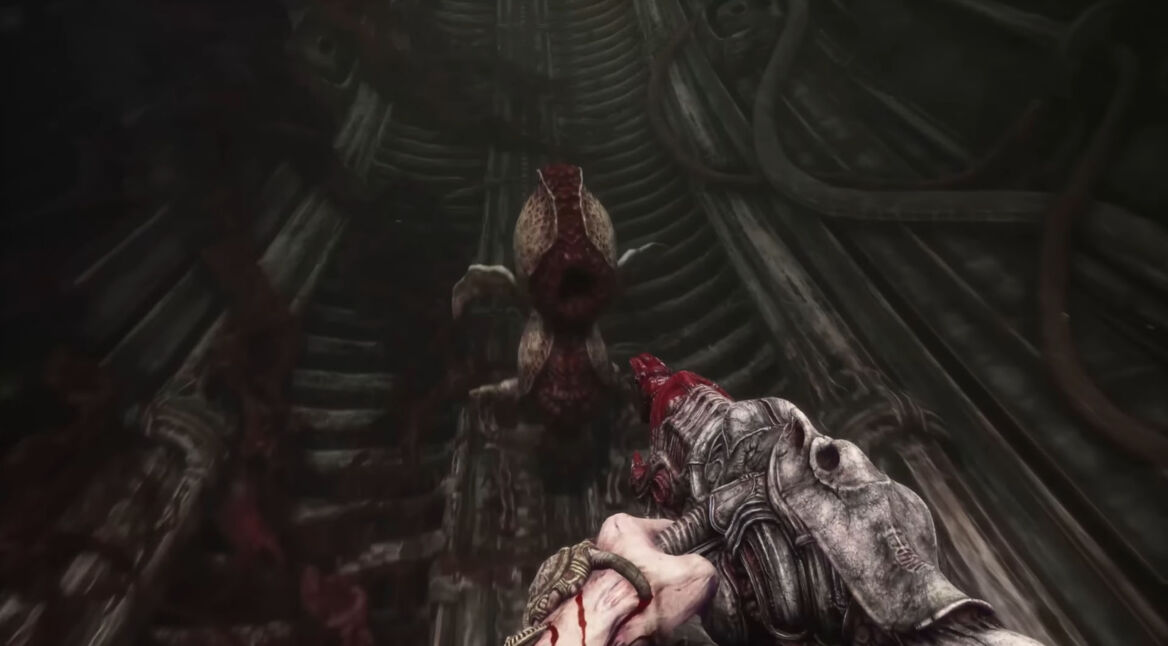 Eine außerirdische Kreatur im Spiel Scorn