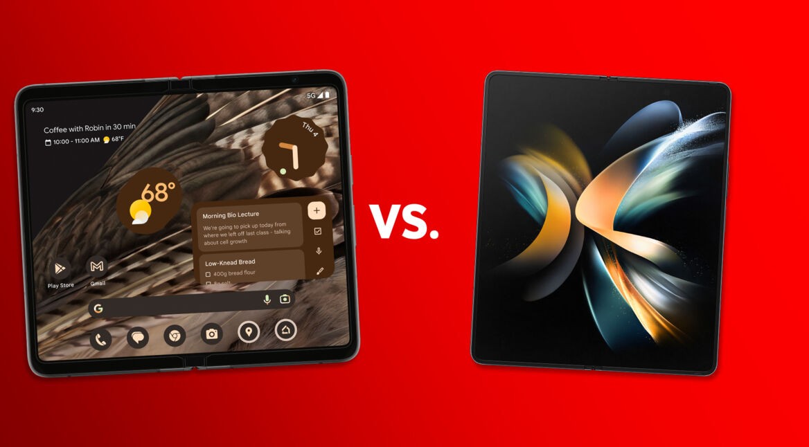 Pixel Fold neben Galaxy Z Fold4