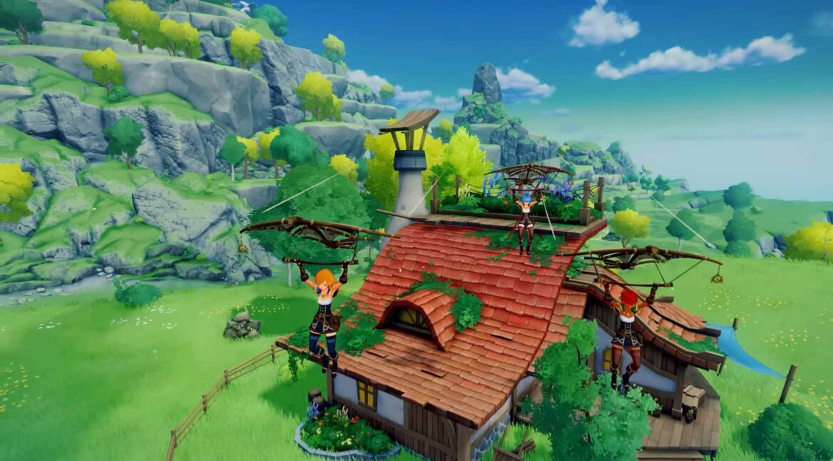 Spielende nutzen den Gleiter in Craftopia