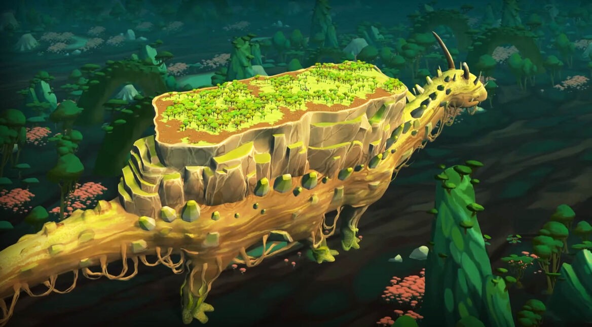 Die Kreatur, auf der die "Wandernde Stadt" entsteht im Spiel „The Wandering Village“