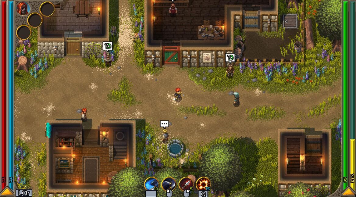 Der Spieler in der ersten Stadt in Hammerwatch 2