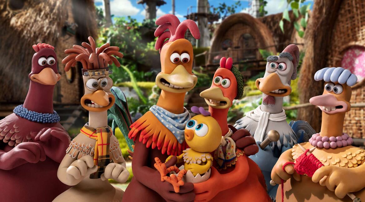 Bunty, Mac, Rocky, Molly, Ginger, Fowler, und Babs in Chicken Run: Operation Nugget