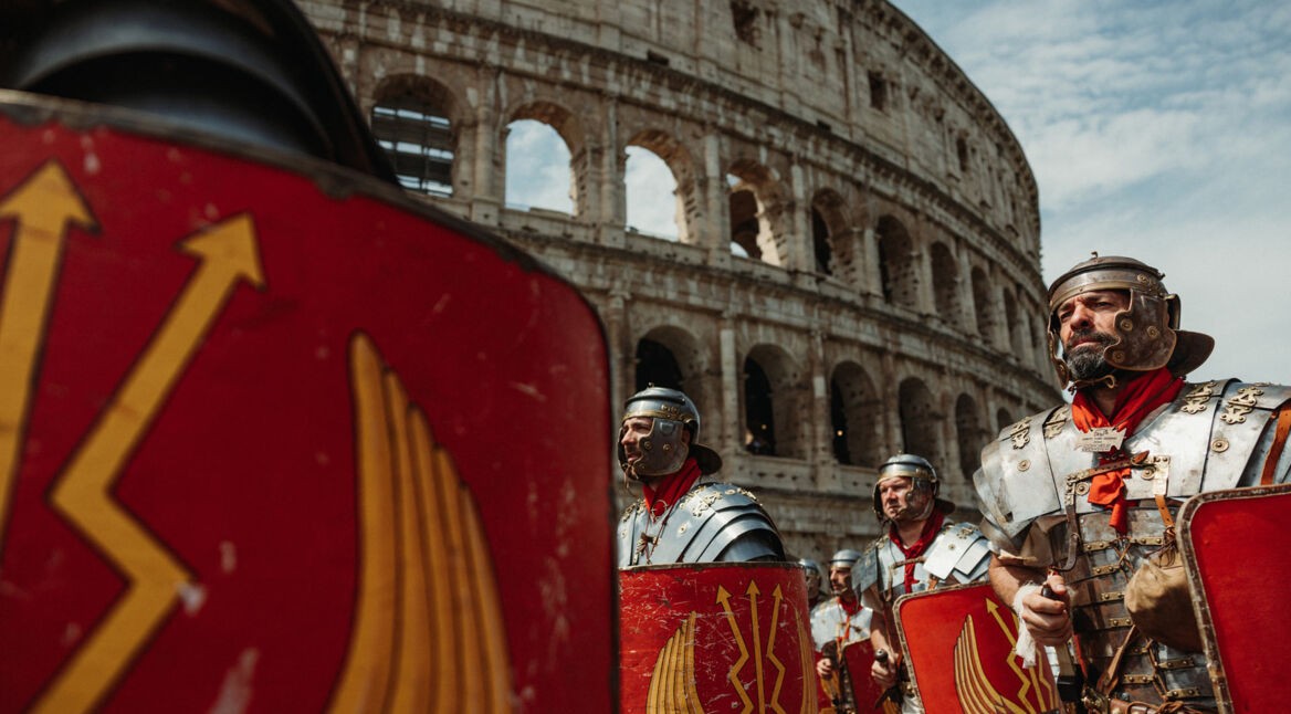 Gladiatoren bei einem Fest in Rom