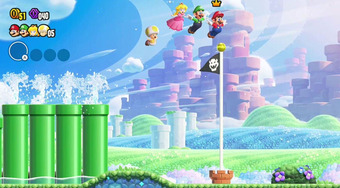 gelber toad prinzessin peach luigi mario super mario bros. wonder