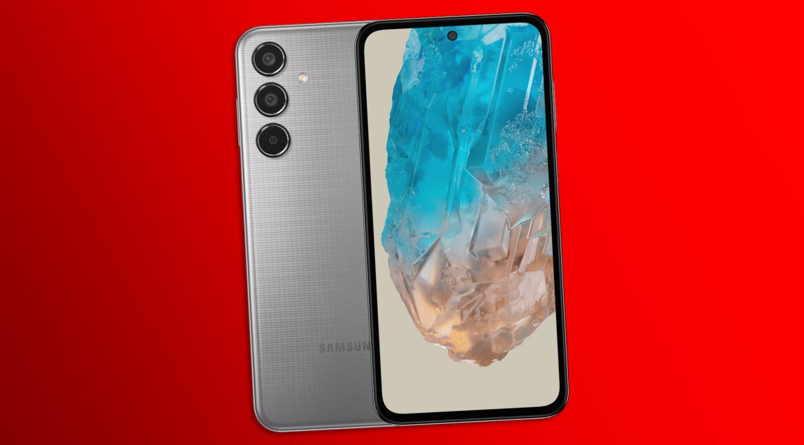 Das Galaxy M35 5G in Grau