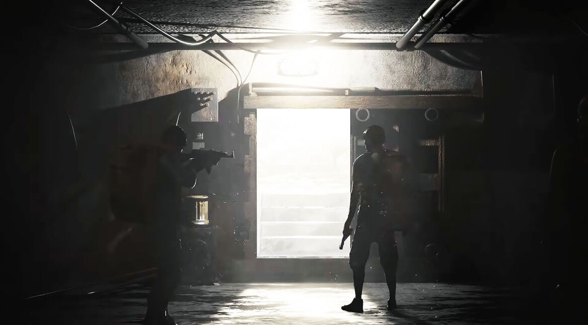 Soldaten stehen in einem Haus in Infection Free Zone