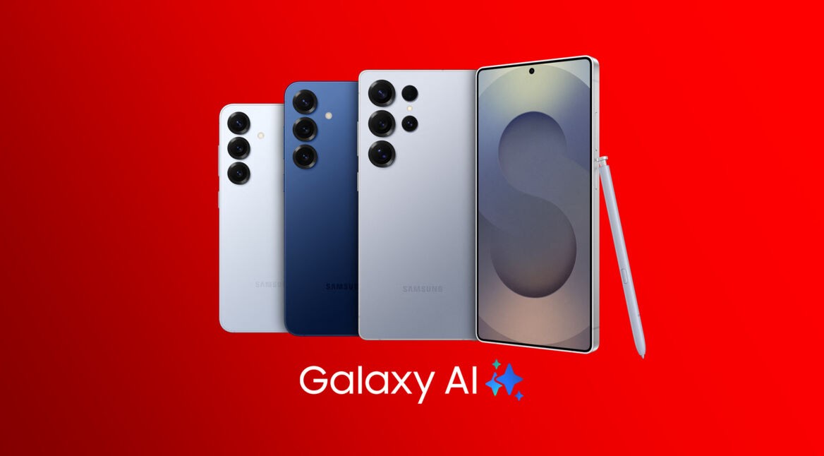 Die Samsung Galaxy S25 Serie mit Galaxy AI abgebildet.