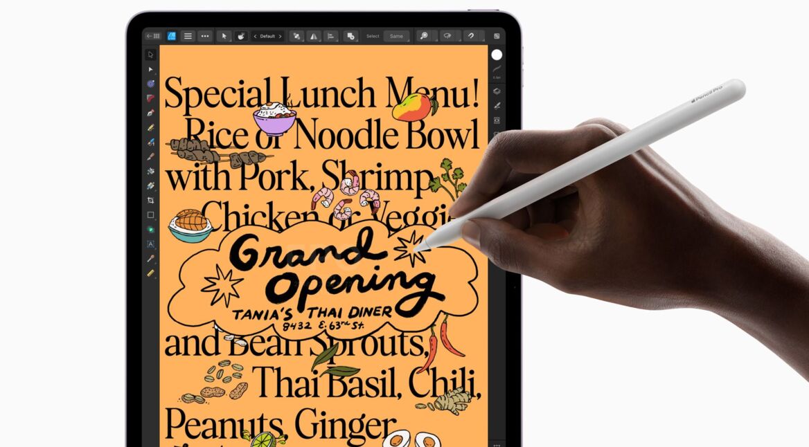 Das iPad Air 6 mit Apple Pencil Pro bedienen.