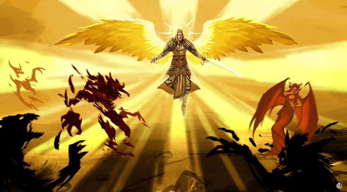 Ein fliegender Engel in Pathfinder