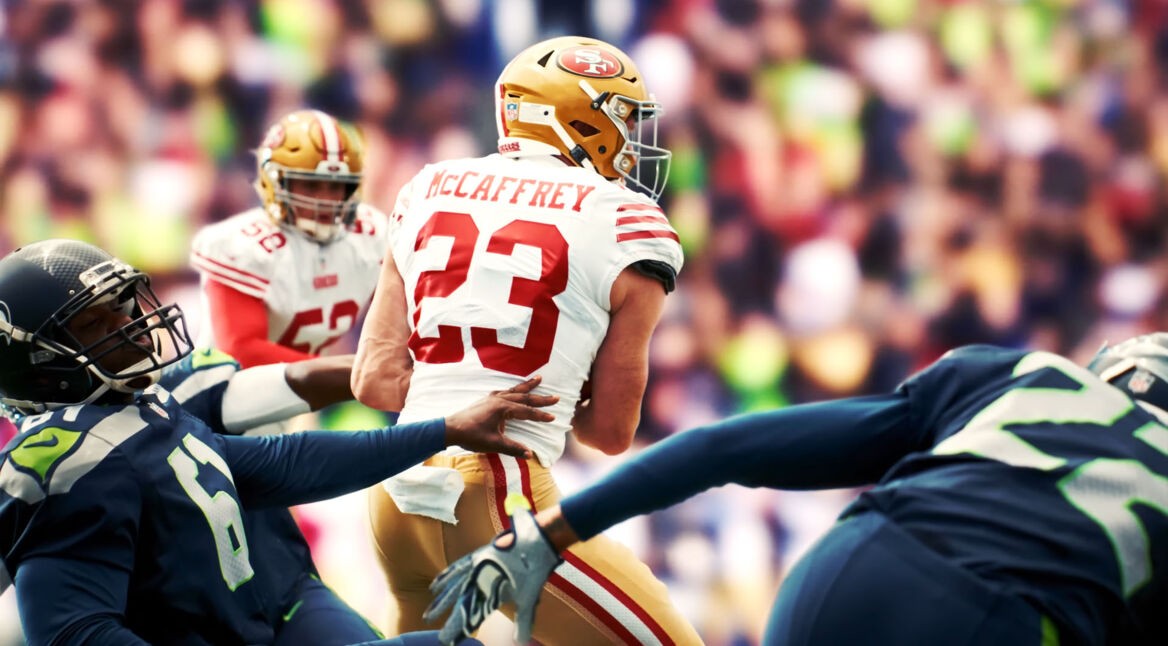 Ein Spieler auf dem Spielplatz in NFL 25