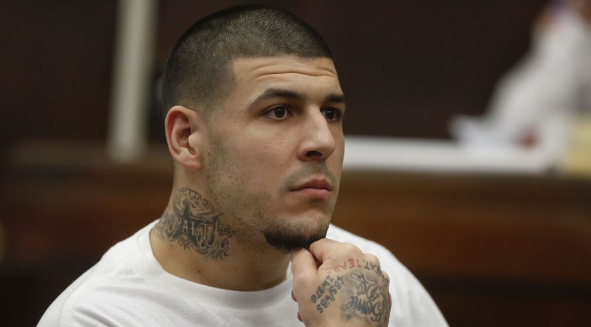 Aaron Hernandez bei seiner Gerichtverhandlung im Jahr 2015