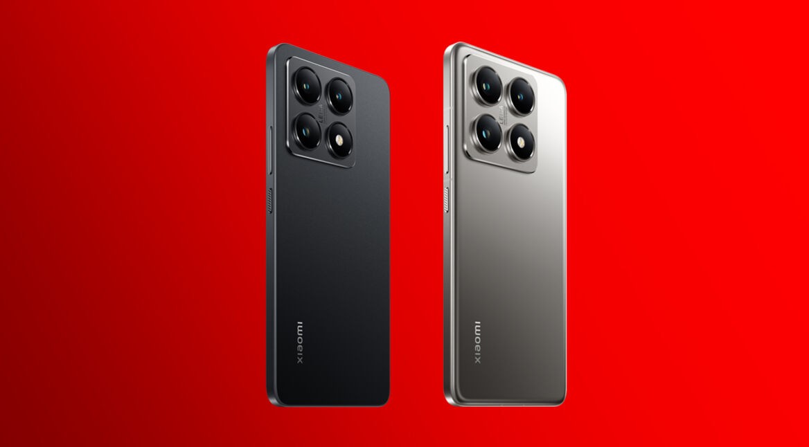 Auf diesem Bild zum Xiaomi 14T und 14T Pro sind beide Smartphones von Xiaomi mit der Rückseite zu sehen. Links befindest sich das schwarze Xiaomi 14T und rechts das silberne Xiaomi 14T Pro.